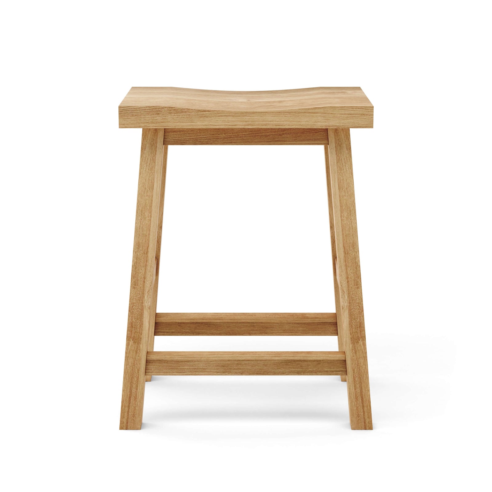 Wooden stool on a white background