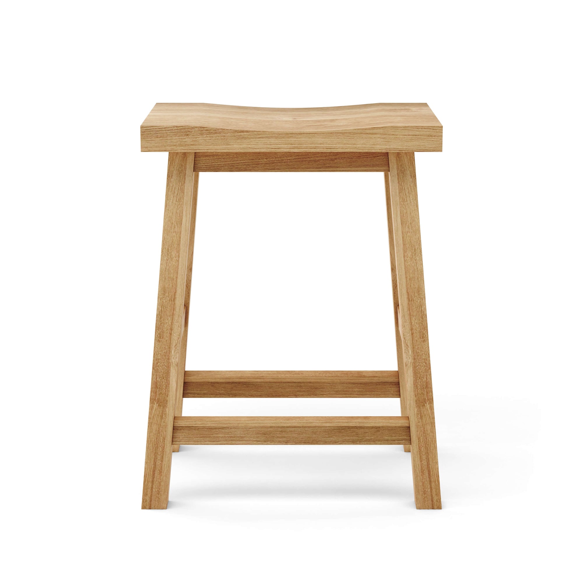 Wooden stool on a white background