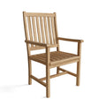 Wilshire Teak Dining Armchair - High Back Outdoor Patio Seating with Arms
