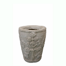 Amazon Round Planter - Cast Limestone Outdoor Planter