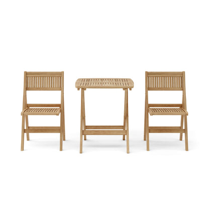 Wooden outdoor table and chairs set on a white background