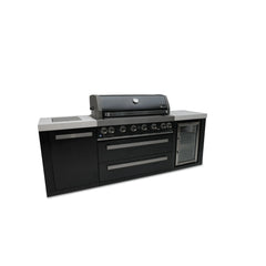 Mont Alpi 805 Black Stainless Steel Island with Fridge Cabinet - MAI805-BSSFC