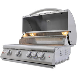 Blaze Premium LTE+ Marine Grade 32-Inch 4-Burner Built-In  Grill w/ Lift-Assist Hood & Rear Infrared Burner - BLZ-4LTE3MG