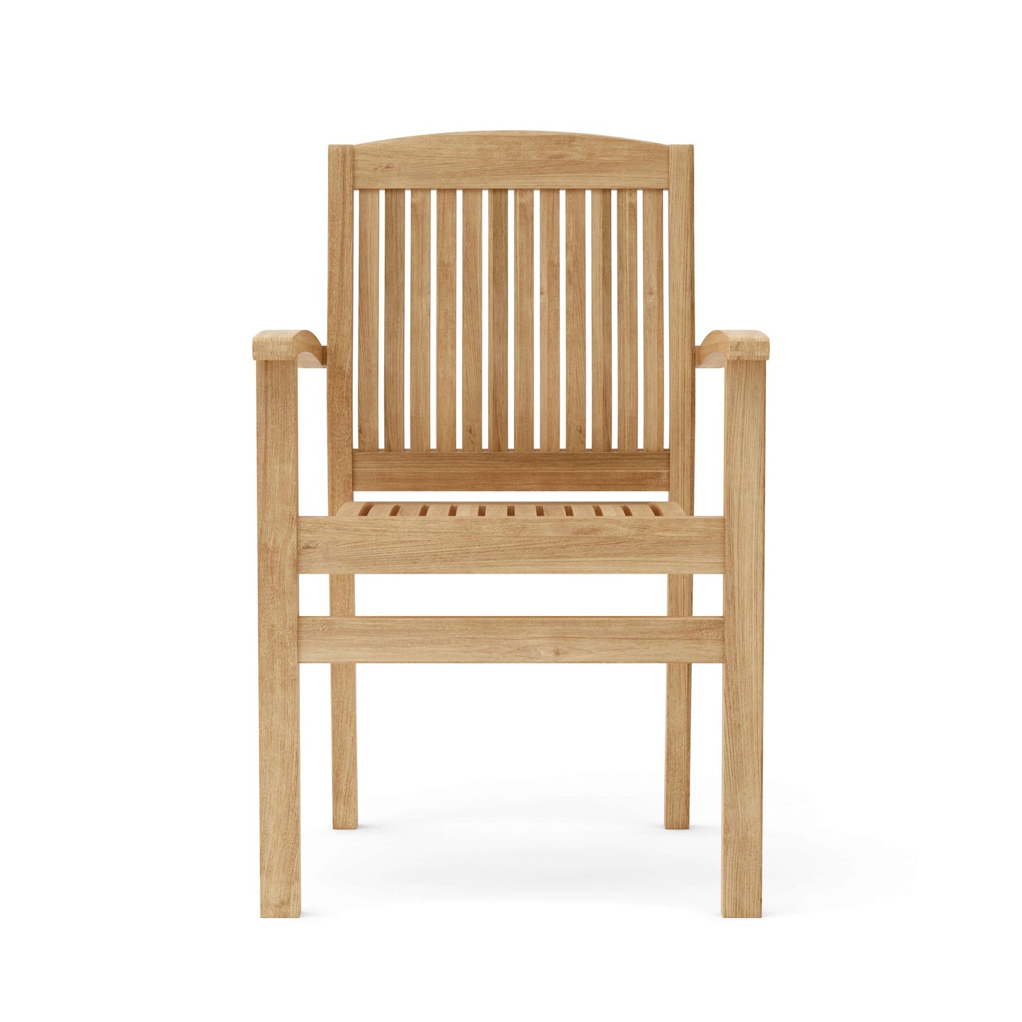 Wooden chair with armrests on a white background