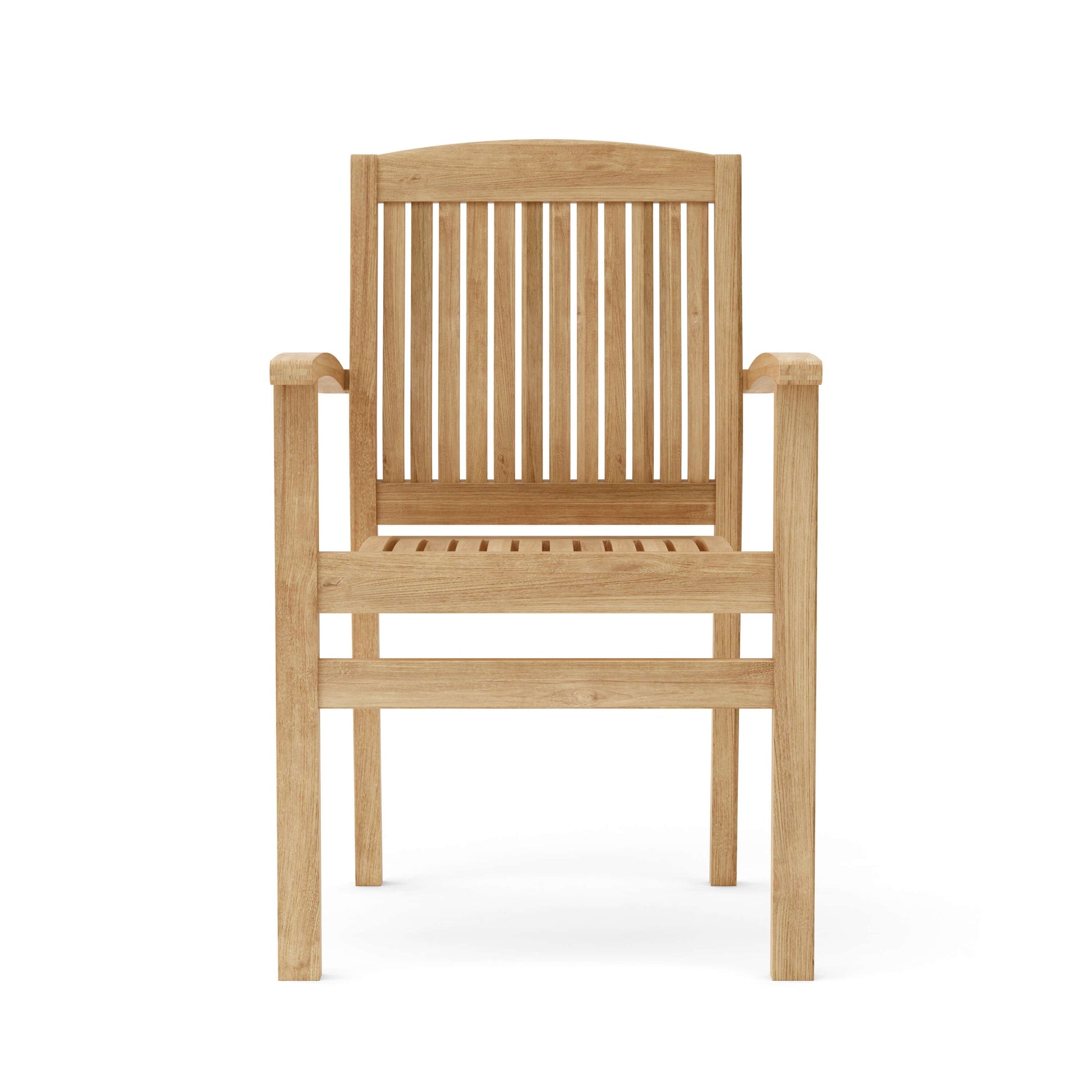 Wooden chair with armrests on a white background