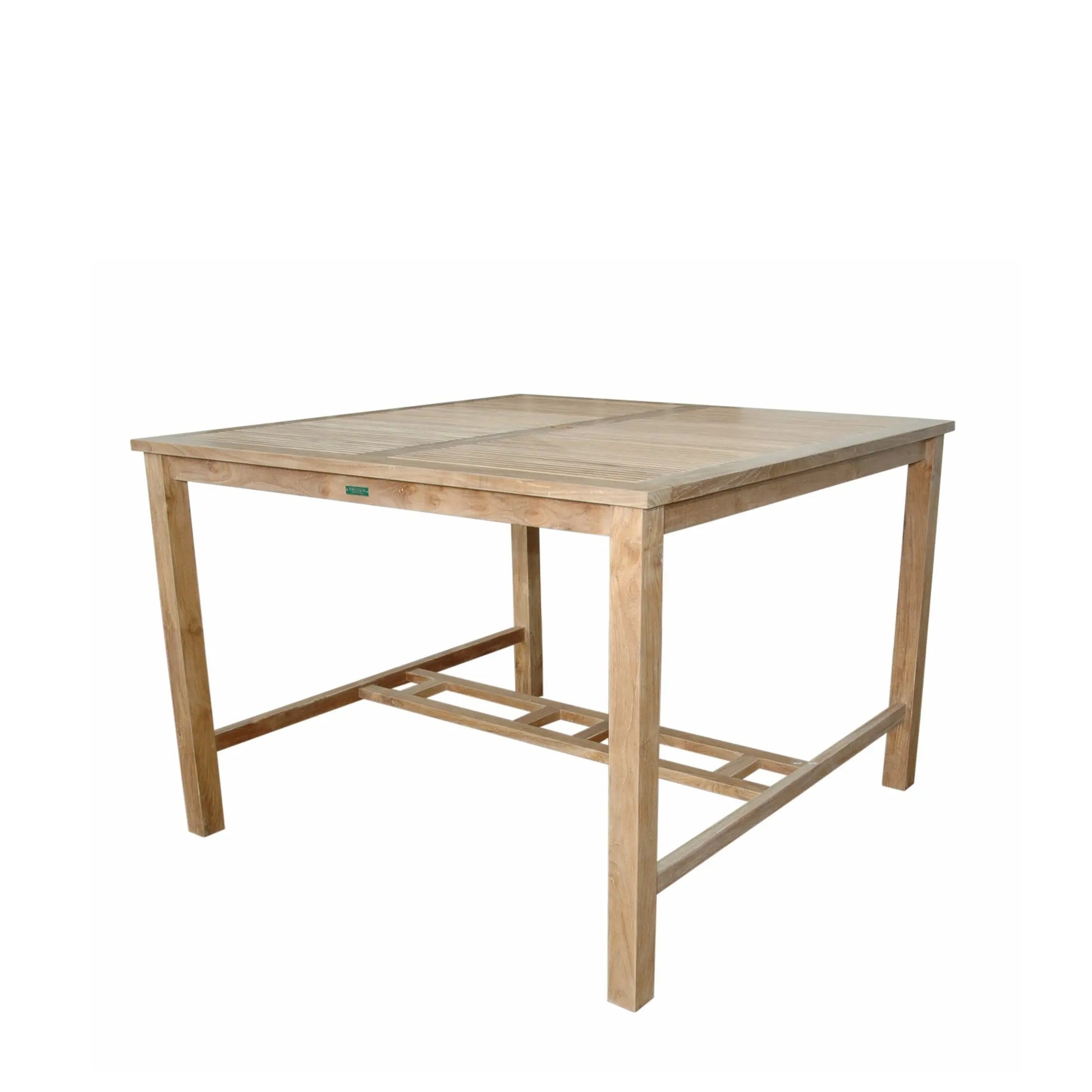 Wooden dining table on a white background