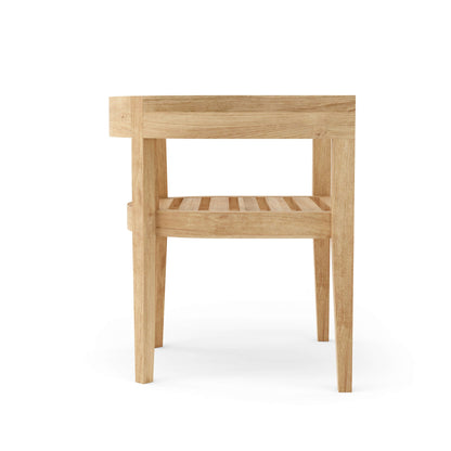 Wooden side table on a white background
