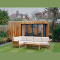 Luxe 6-Piece Modular Teak Deep Seating Set - Sectional with Coffee Table & Sunbrella Cushions