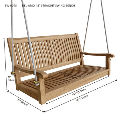 Del-Amo 48" Swing Bench – Teak Outdoor Seating | BetterPatio // BetterPatio.com