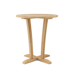 Descanso 35" Round Teak Bar Table - Solid Wood Outdoor Bistro Table