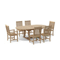 Bahama Wilshire 7 - Piece Teak Outdoor Extension Dining Set with Oval Table