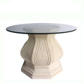 Louis XIV Octagonal Table - Cast Limestone Base with Glass Top