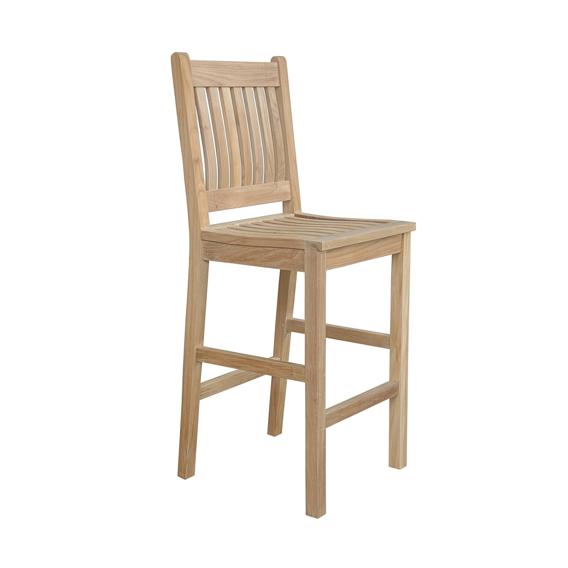 Wooden bar stool on a white background