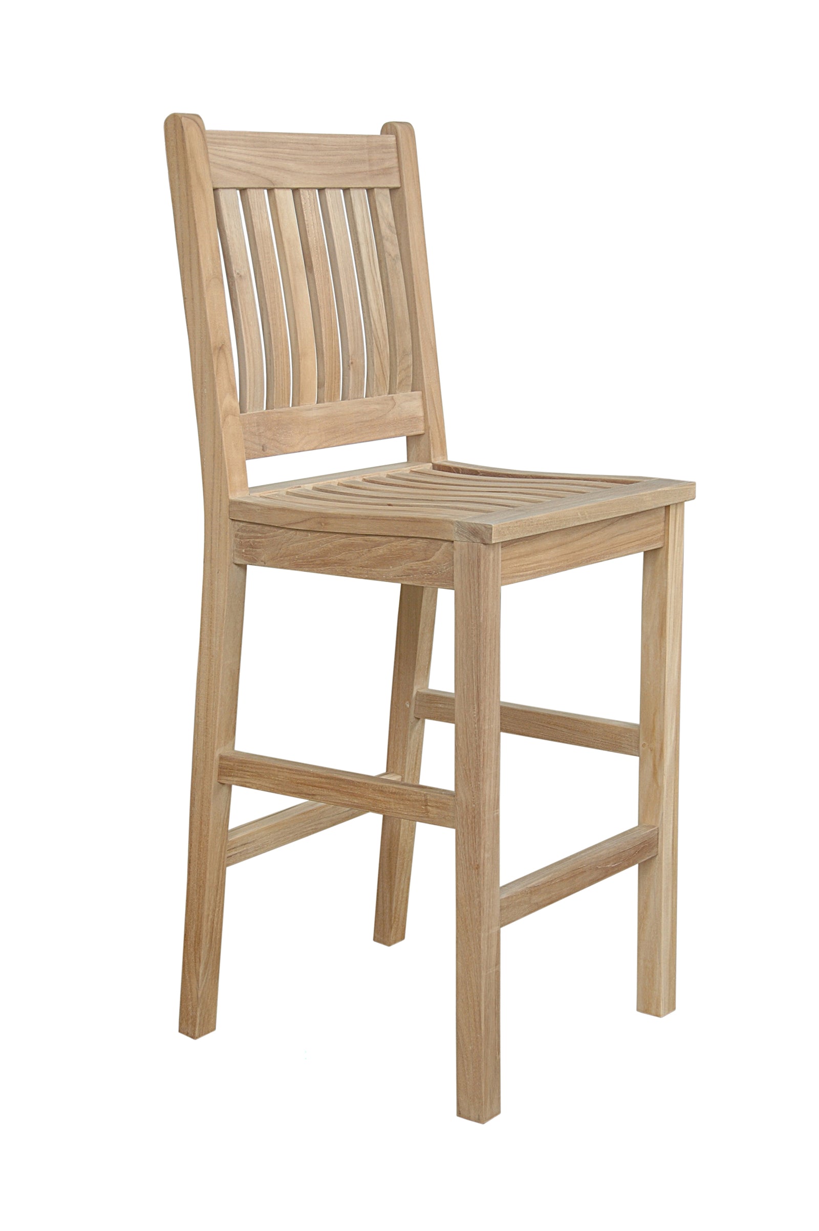 Wooden bar stool on a white background