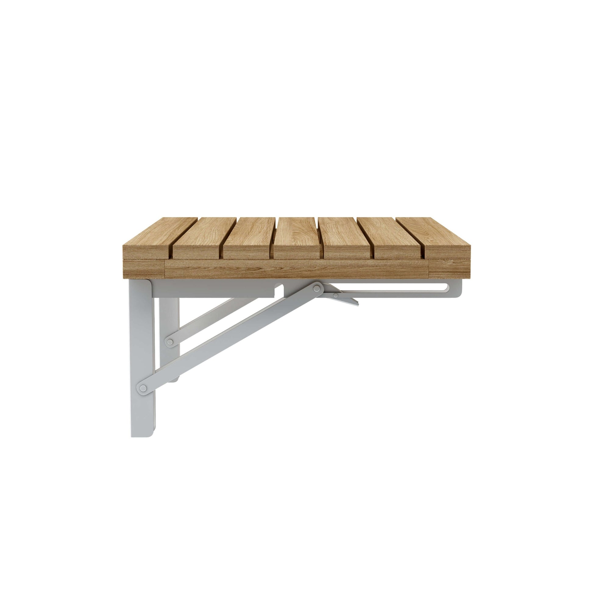 Anderson Teak Wall Mount Folding Shower Chair - folded position wall mount view