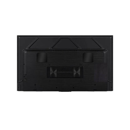 Black rectangular object with a textured surface on a white background
