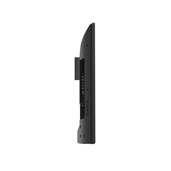 Side view of a black electronic device on a white background