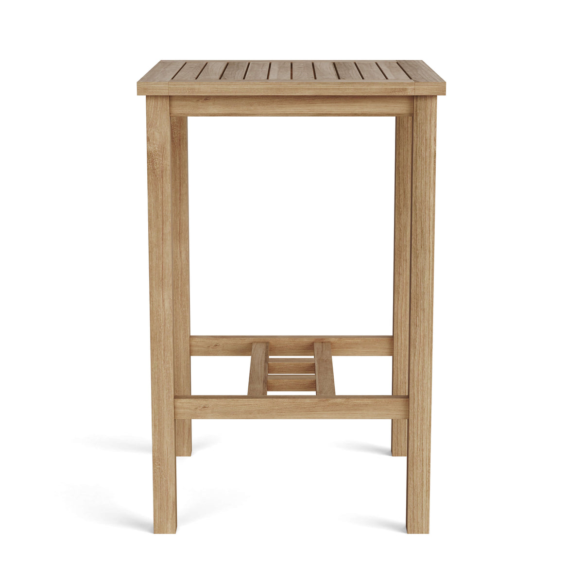 Wooden side table on a white background