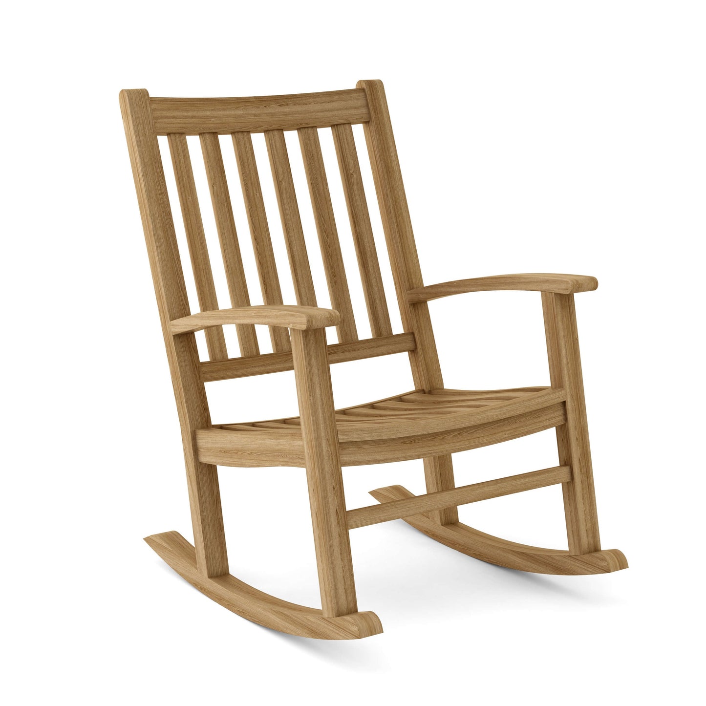 Wooden rocking chair on a white background