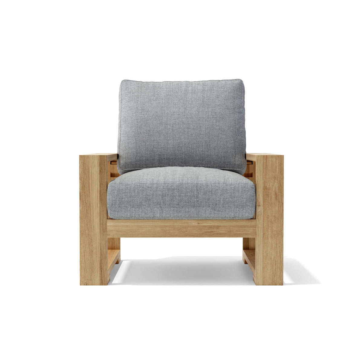 Anderson Teak Capistrano Deep Seating Armchair - side profile of teak deep seating armchair