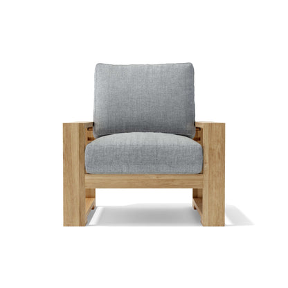 Anderson Teak Capistrano Deep Seating Armchair - side profile of teak deep seating armchair
