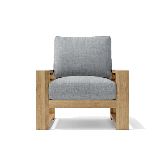 Anderson Teak Capistrano Deep Seating Armchair - side profile of teak deep seating armchair
