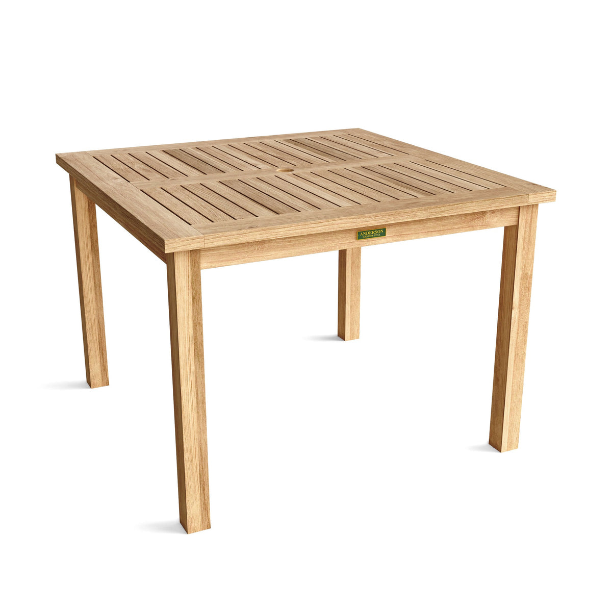 Wooden outdoor table on a white background