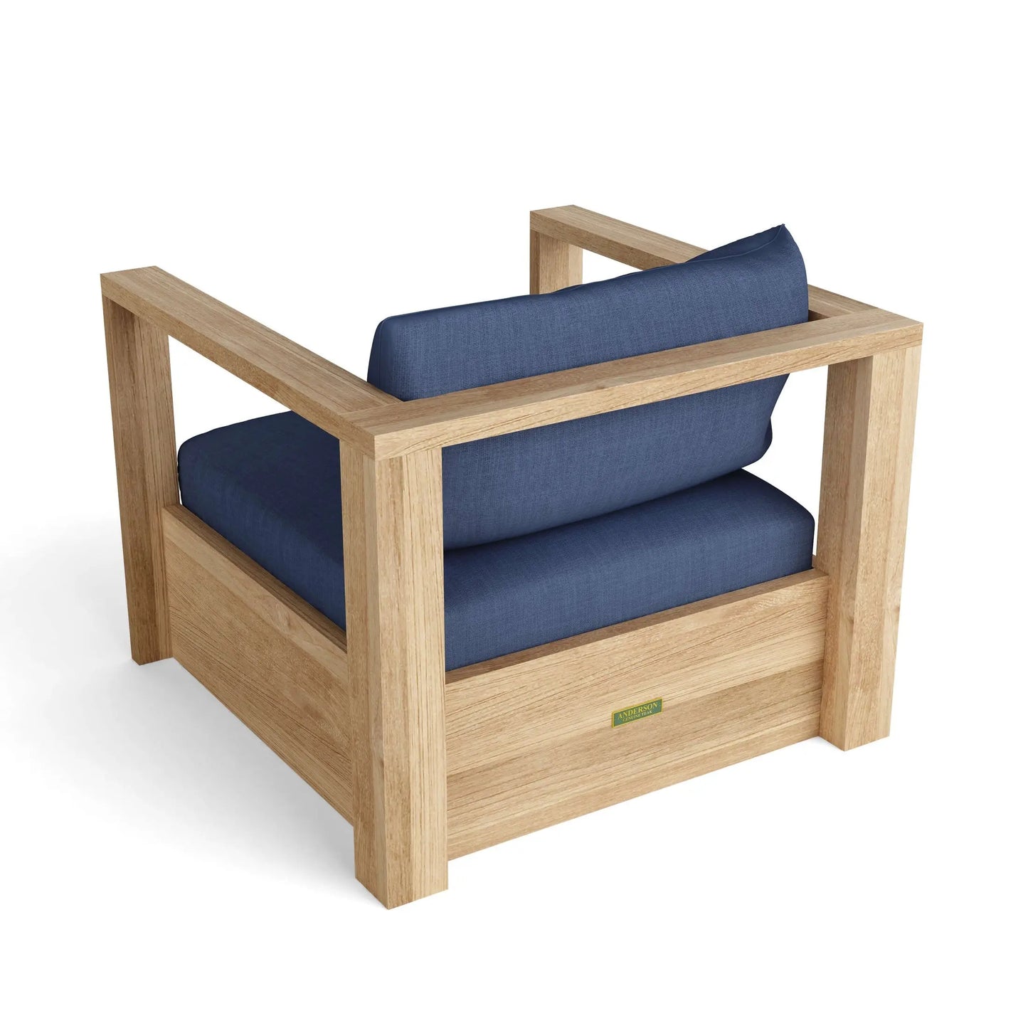 Anderson Teak Copacabana Deep Seating Armchair - angled view of teak outdoor armchair
