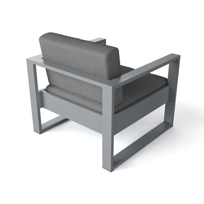 Anderson Teak Lucca Modern Aluminum Deep Seating Armchair Grey - rear view showing back design