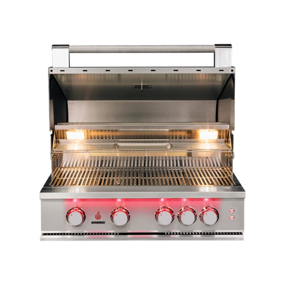 TrueFlame 32-Inch Built-In Gas Grill TF32 LED Rotisserie - spec sheet image