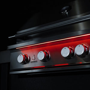 TrueFlame 25-Inch Built-In Gas Grill with Backlit LED Front Panel, Multi-Position Hood, Natural Gas or Liquid Propane