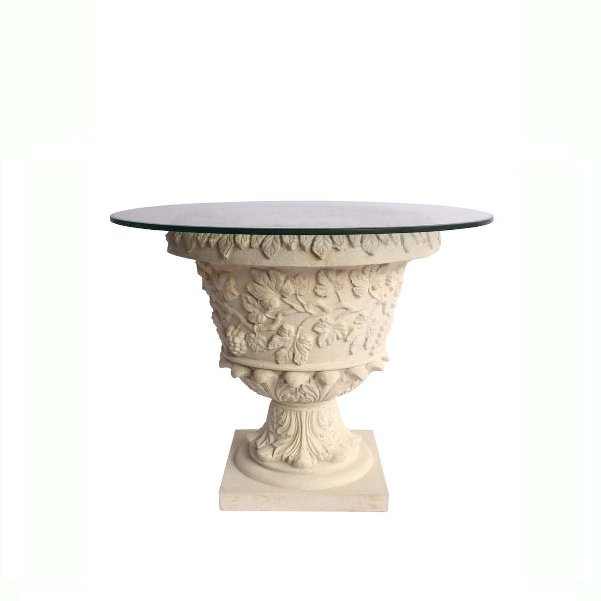 Decorative table with classical design on a white background