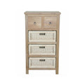 Safari Occasional Table with Drawers & Rattan Baskets - Teak Wood