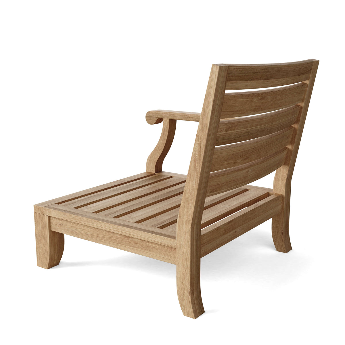 Wooden lounge chair on a white background
