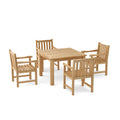 Montage Braxton 5 - Piece Outdoor Teak Dining Set with Square Table and Armchairs