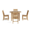 Sommerset 5-Piece Teak Dining Set – Bahama 42" Round Table & 4 Rialto Chairs