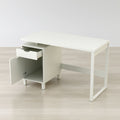 Haslev 47" Writing Desk with Drawer, Storage & Metal Legs