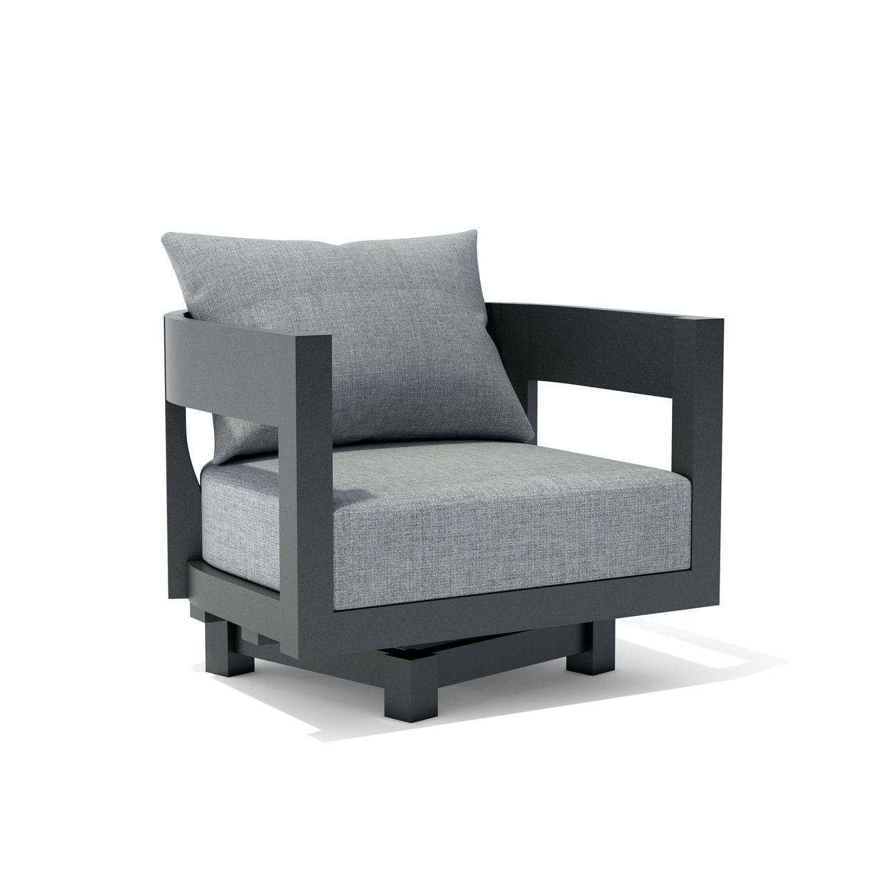 Modern chair with gray cushions on a white background