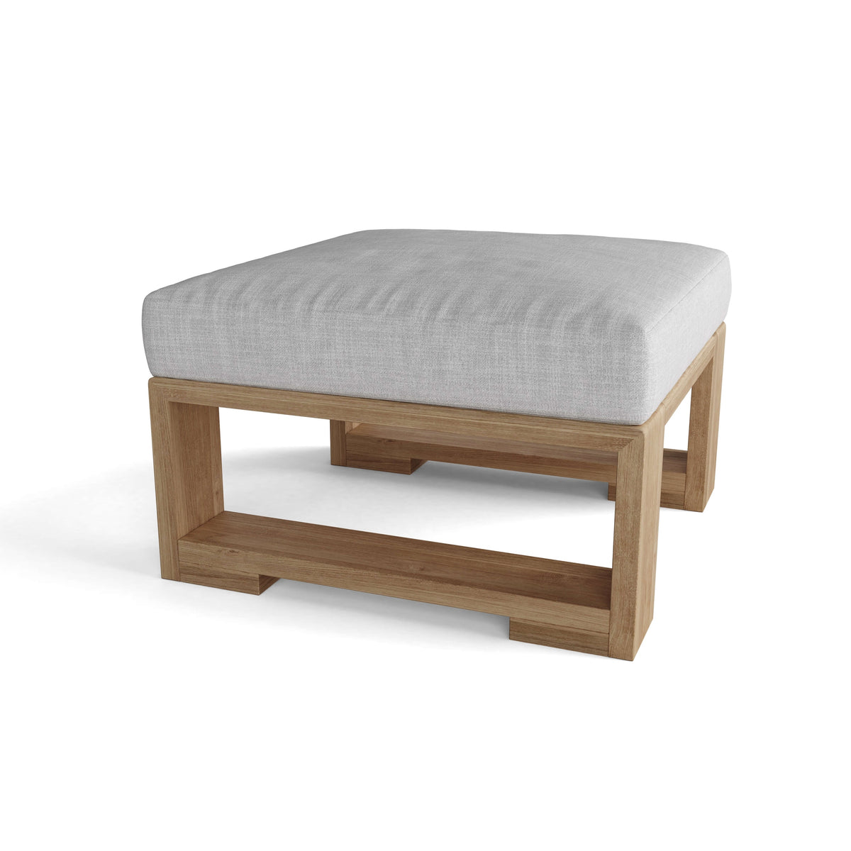 Anderson Teak Capistrano Deep Seating Ottoman - teak outdoor ottoman with cushion front view