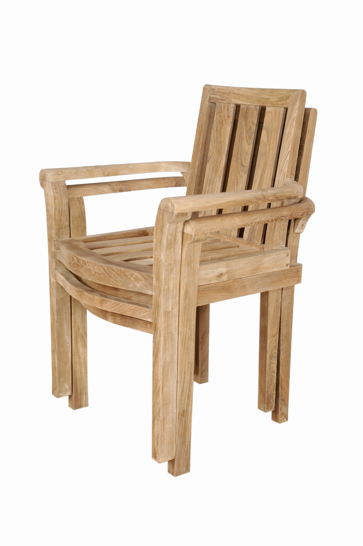 Classic Stackable Teak Armchair – Fully Assembled Set of 4