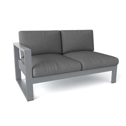 Lucca Modern Aluminum Deep Seating Left Loveseat with Cushion – Grey