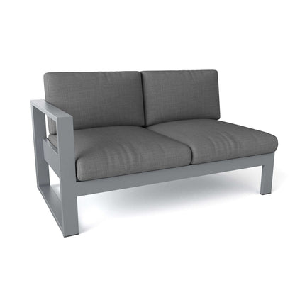 Anderson Teak Lucca Deep Seating Left Loveseat Grey - left-arm loveseat with grey cushions