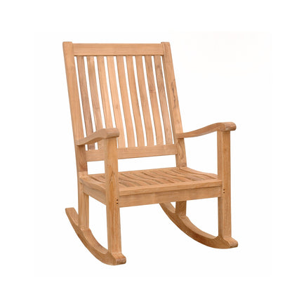 Anderson Teak Del-Amo Rocking Teak Armchair - solid teak rocking chair front view