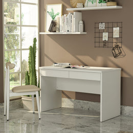 Sira 47" Writing Desk with 2 Drawers, Cable Management & White Finish