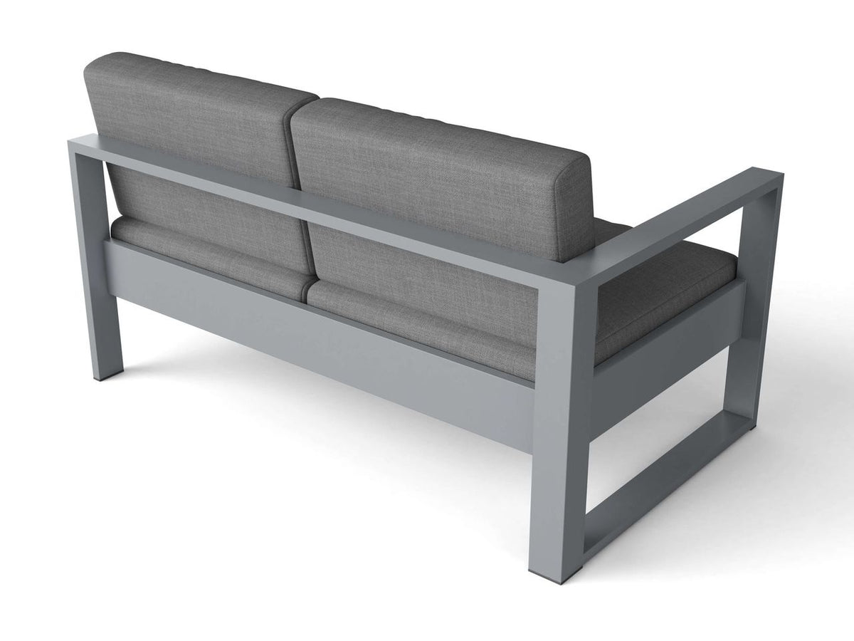 Lucca Modern Aluminum Deep Seating Left Loveseat with Cushion – Grey