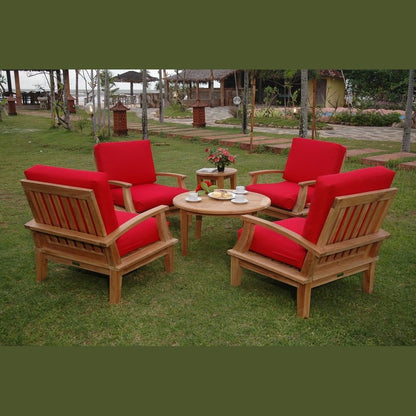 Brianna 6-Pc Teak Deep Seating Armchair Set with Sunbrella Cushions | BetterPatio // BetterPatio.com
