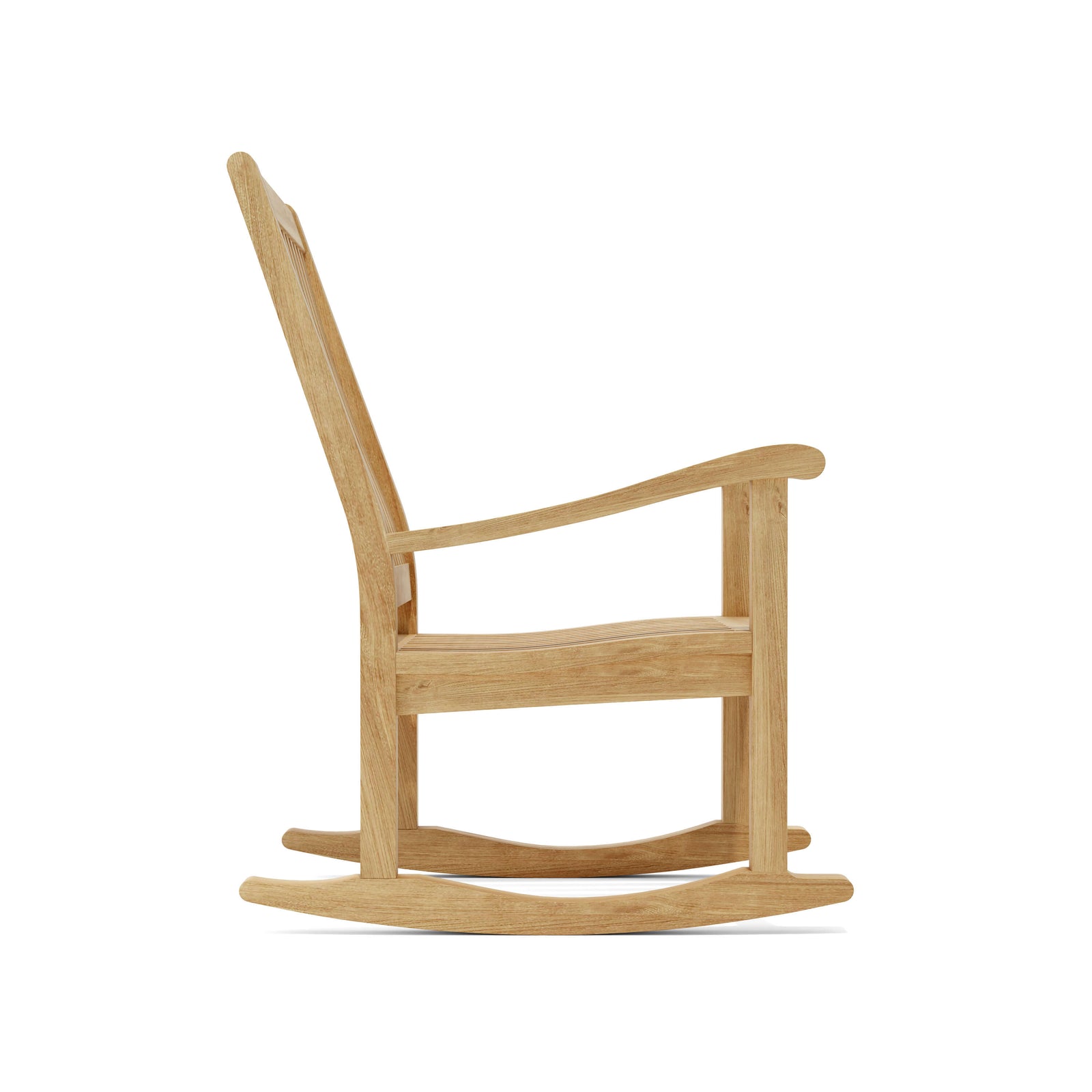 Wooden rocking chair on a white background
