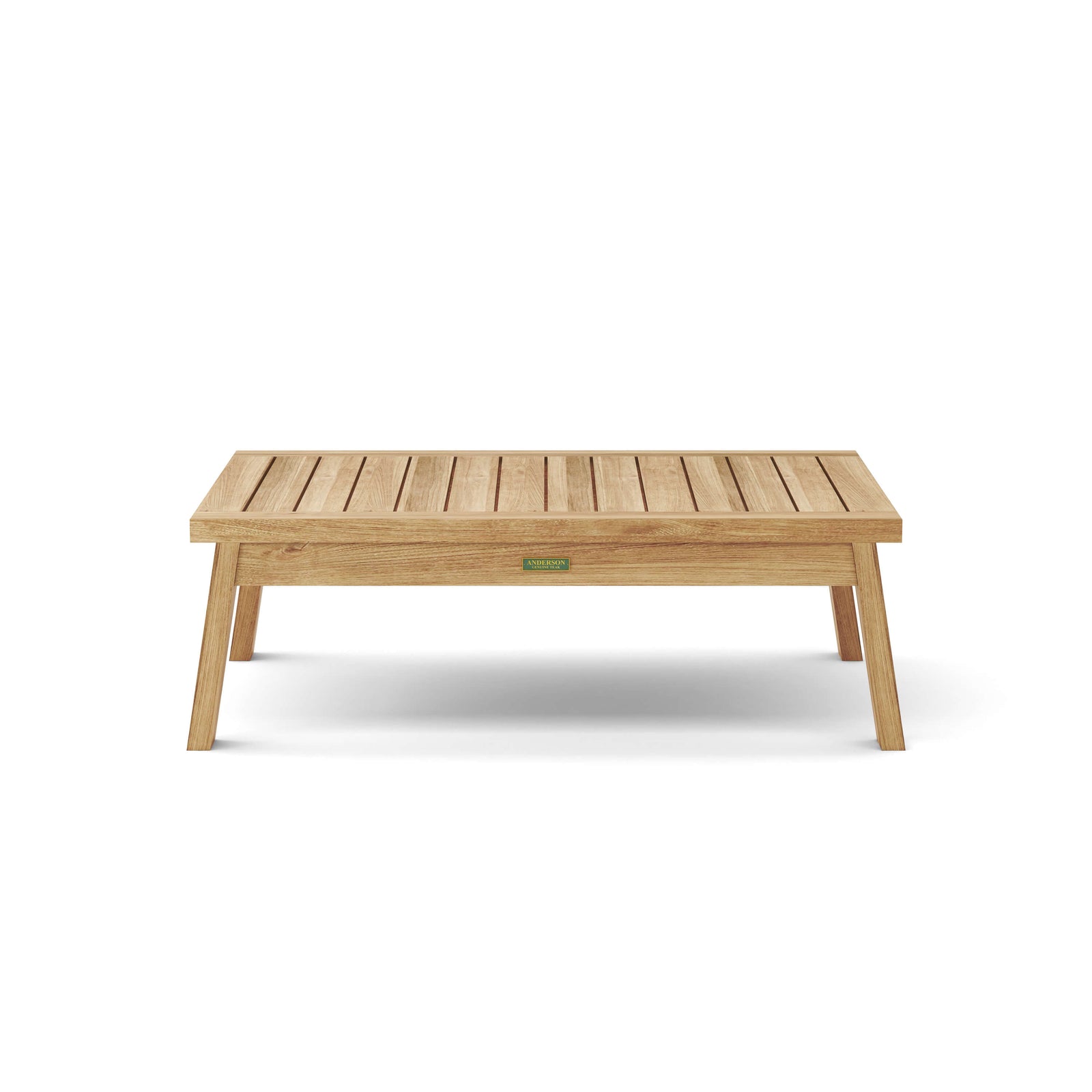 Wooden coffee table on a white background