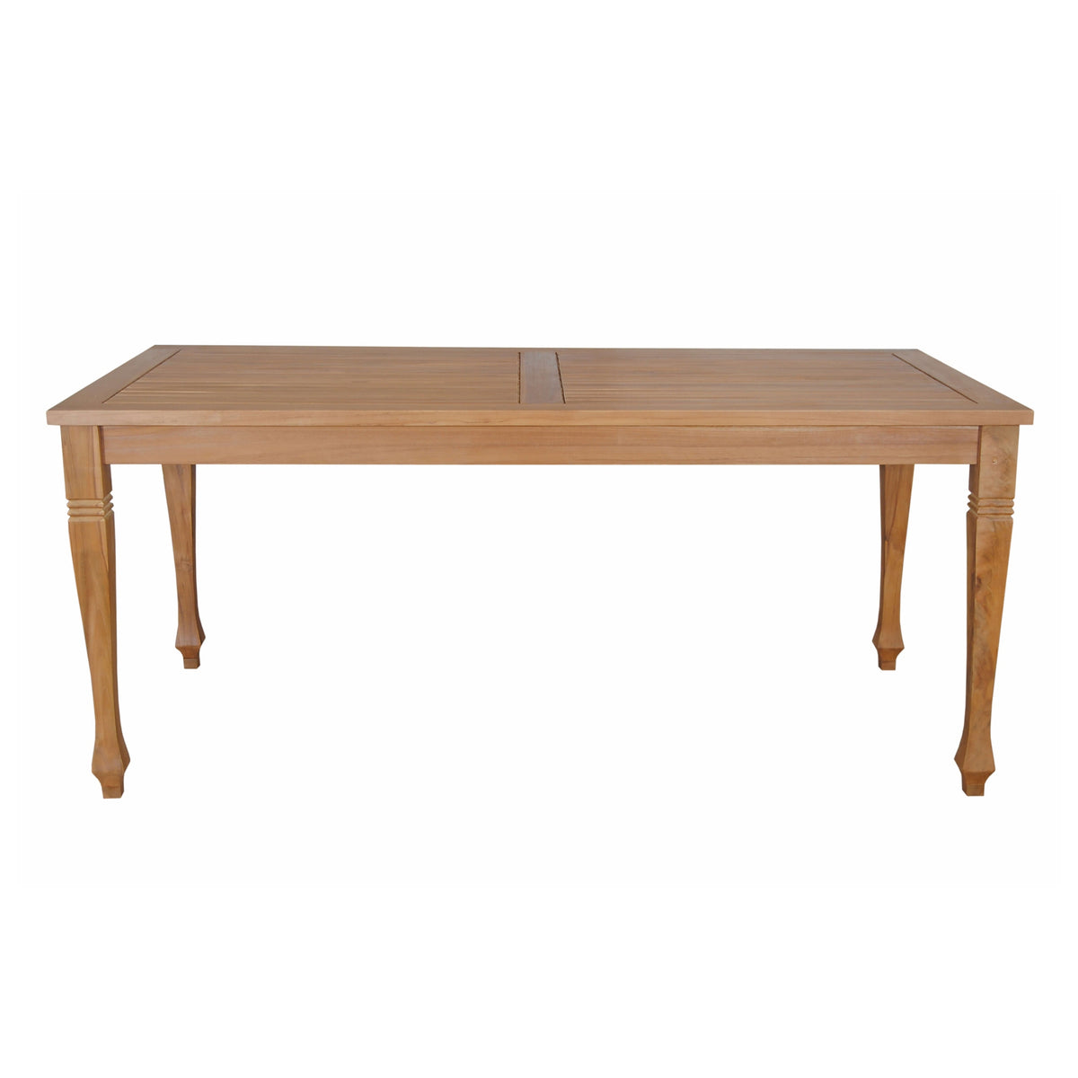 Wooden dining table on a white background