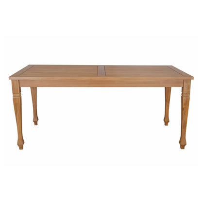 Wooden dining table on a white background